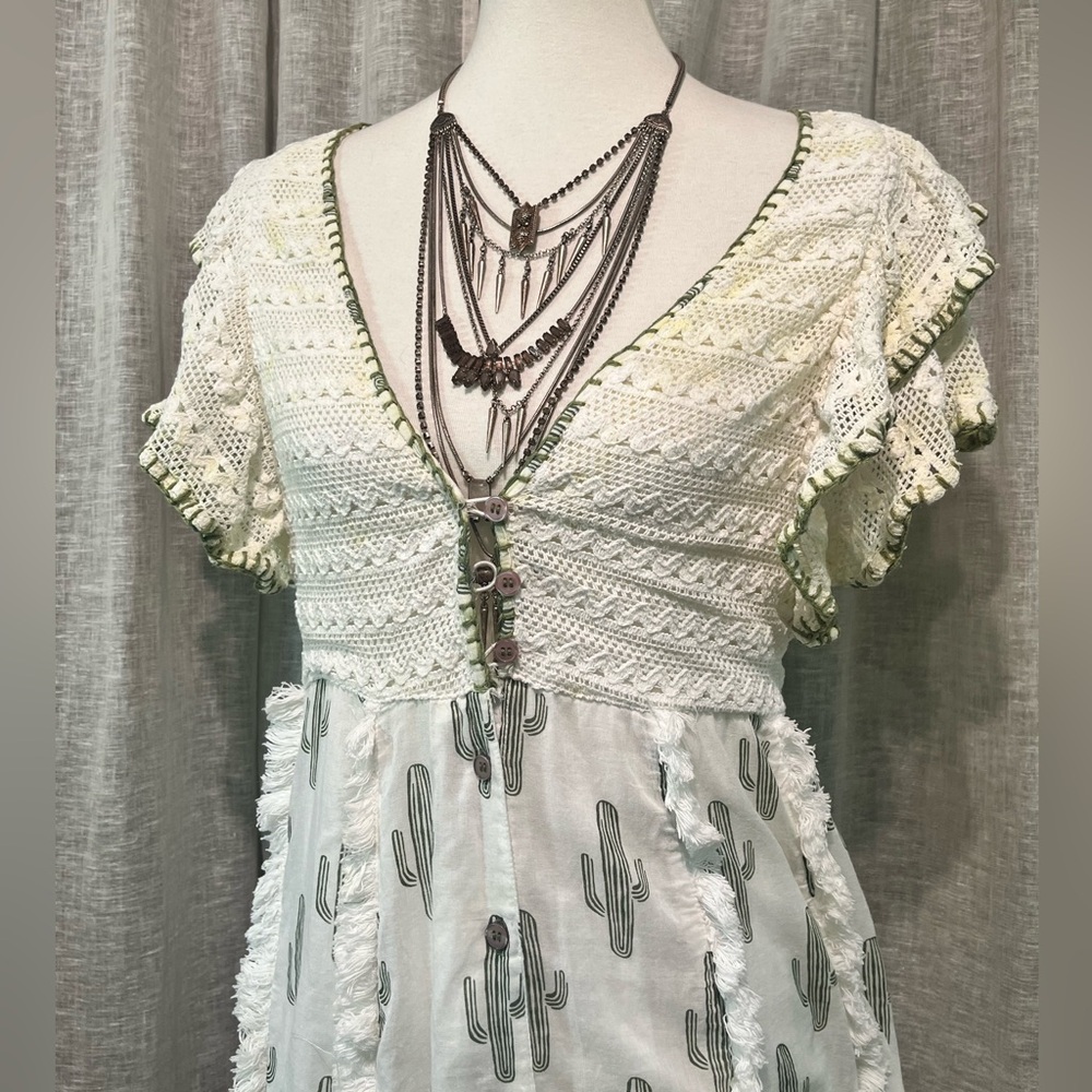 Gipsy Queen Cactus Print Maxi Dress M/L